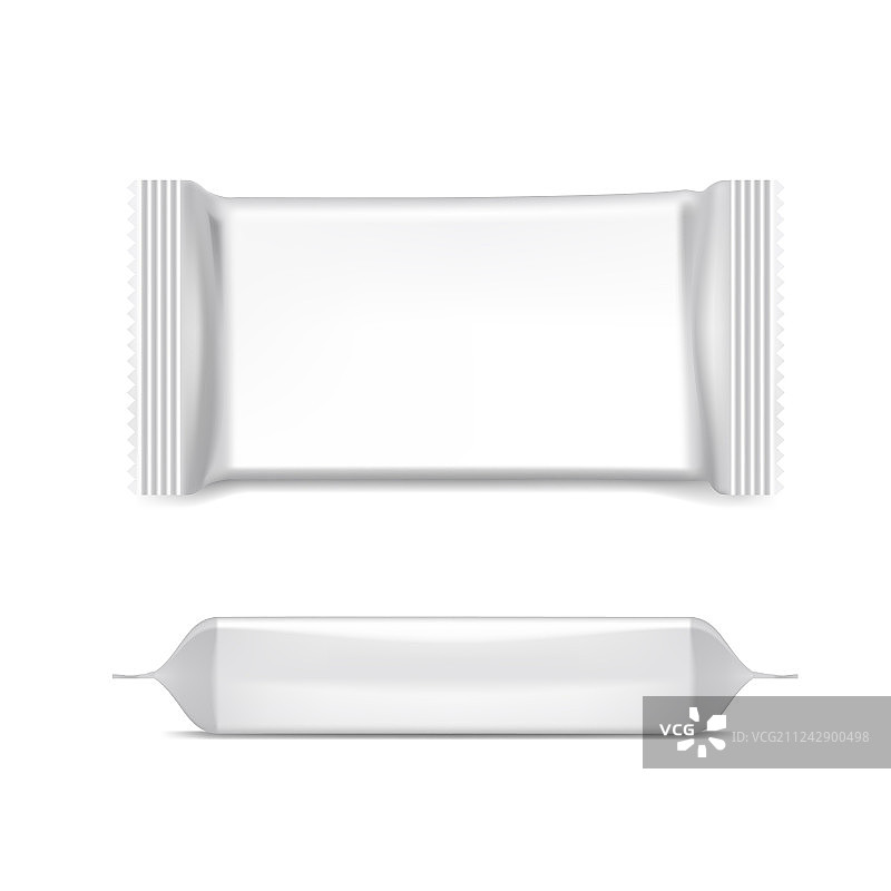 顶部和侧面的逼真包装袋图片素材