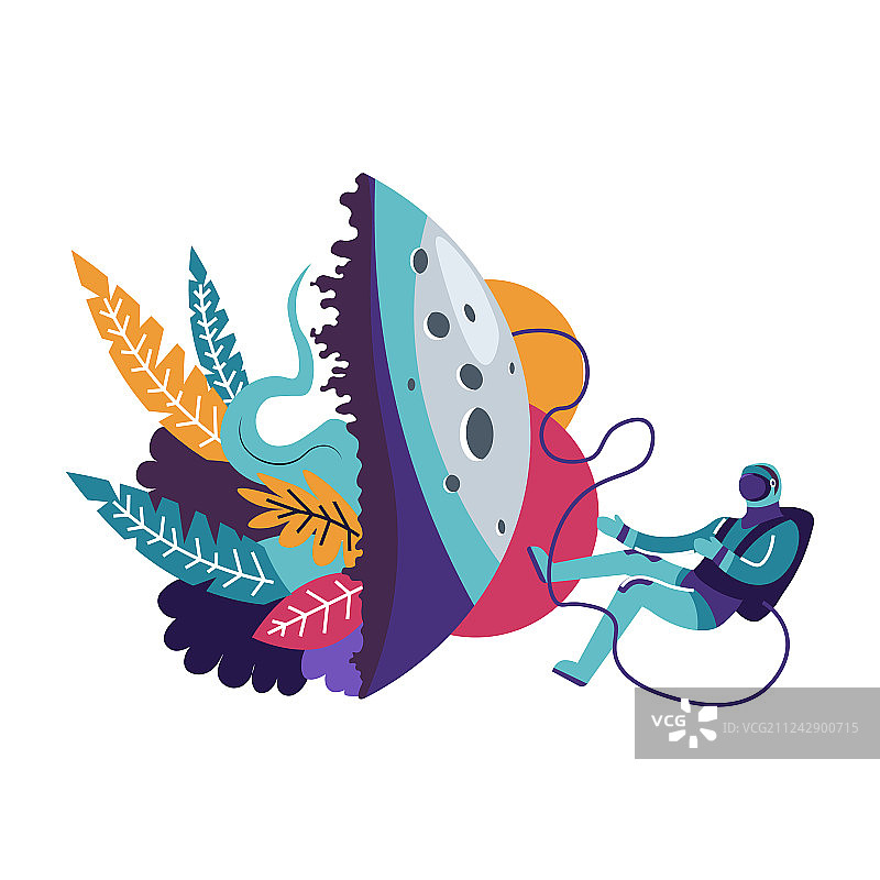 宇航员漂浮在引力探索中图片素材