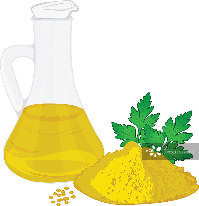 芥末油与芥末粉图片素材