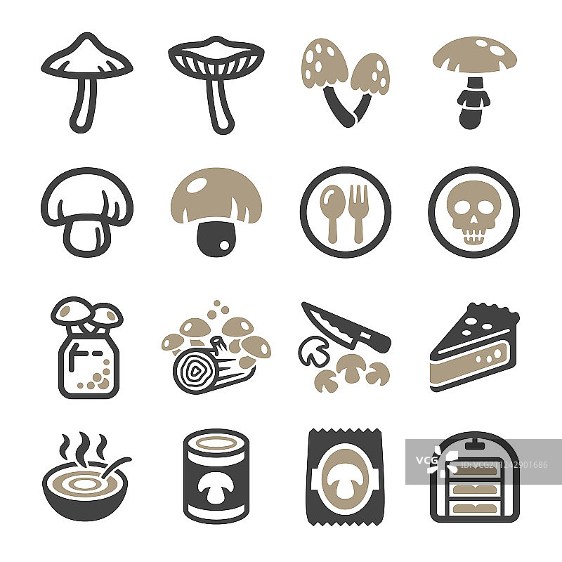 蘑菇图标集图片素材