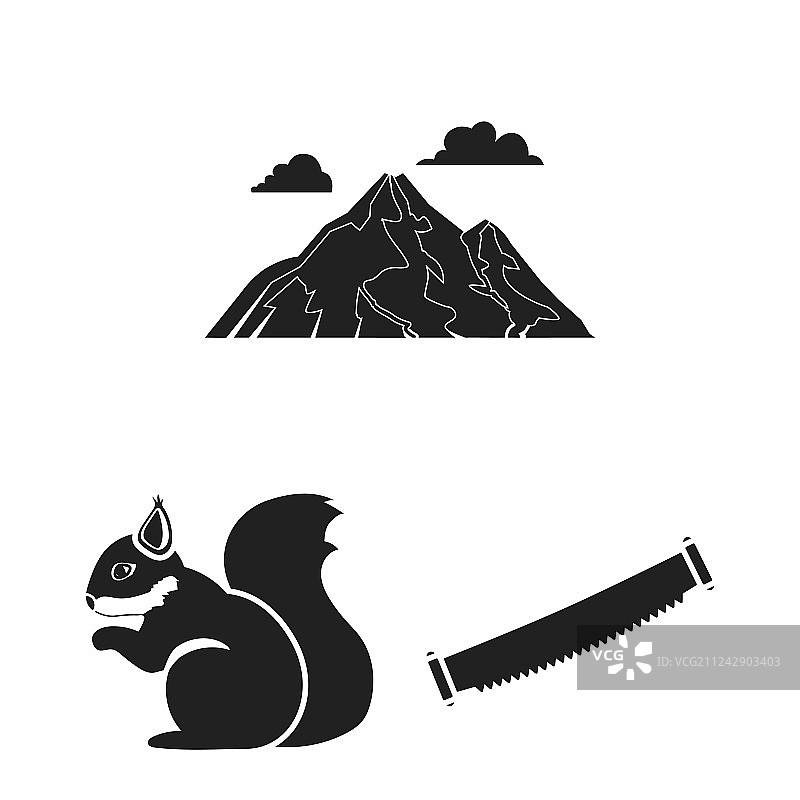 森林和自然黑色图标合集图片素材