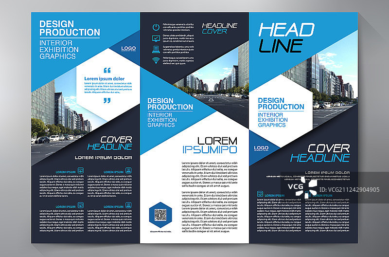 三折宣传册A4模板设计图片素材