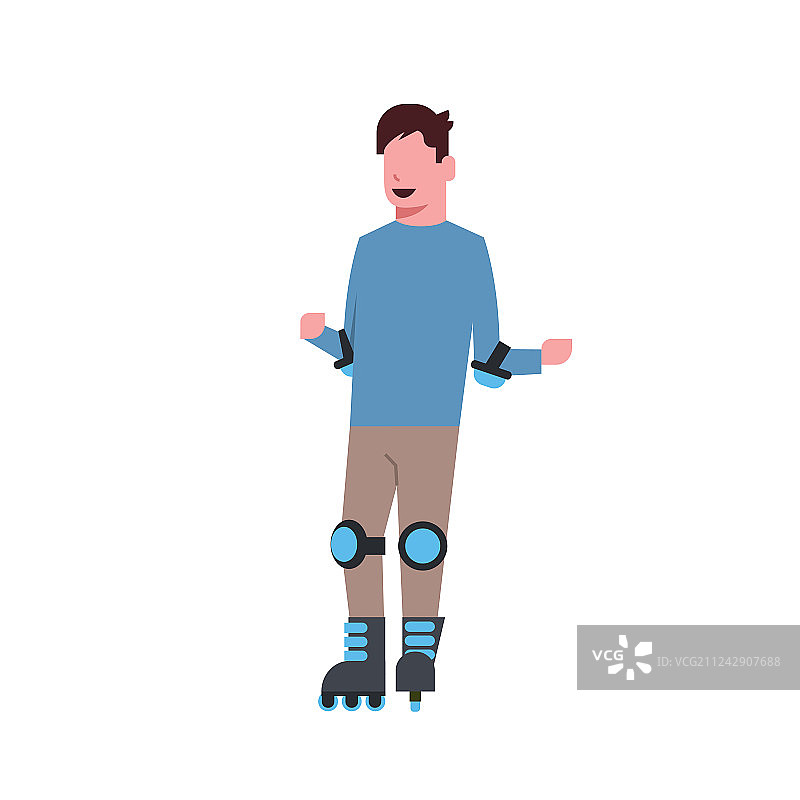 男子在白色背景上玩轮滑图片素材