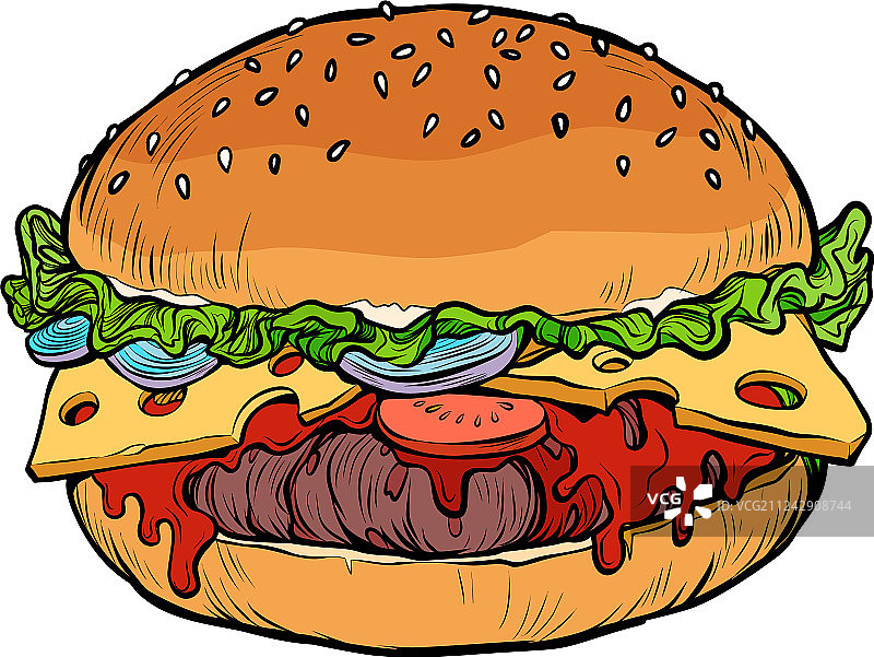白色背景上的独立汉堡图片素材