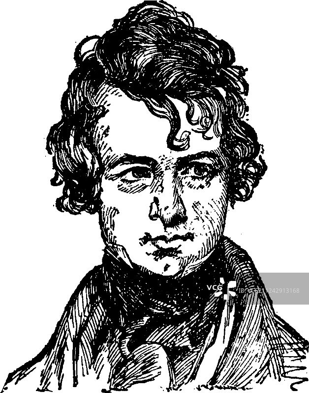 纳撒尼尔·帕克·威利斯复古照片图片素材