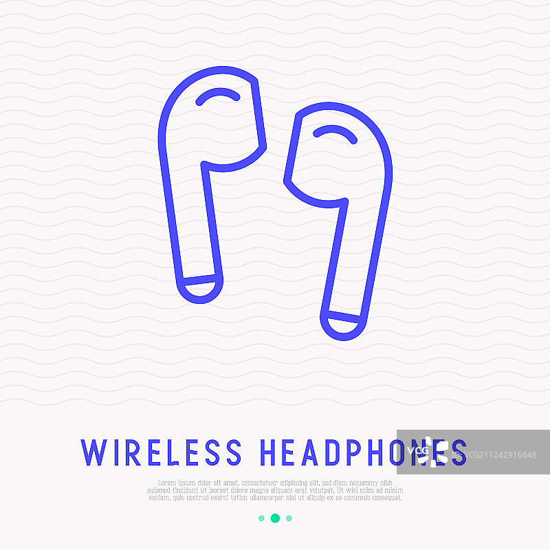 无线耳机细线图标图片素材