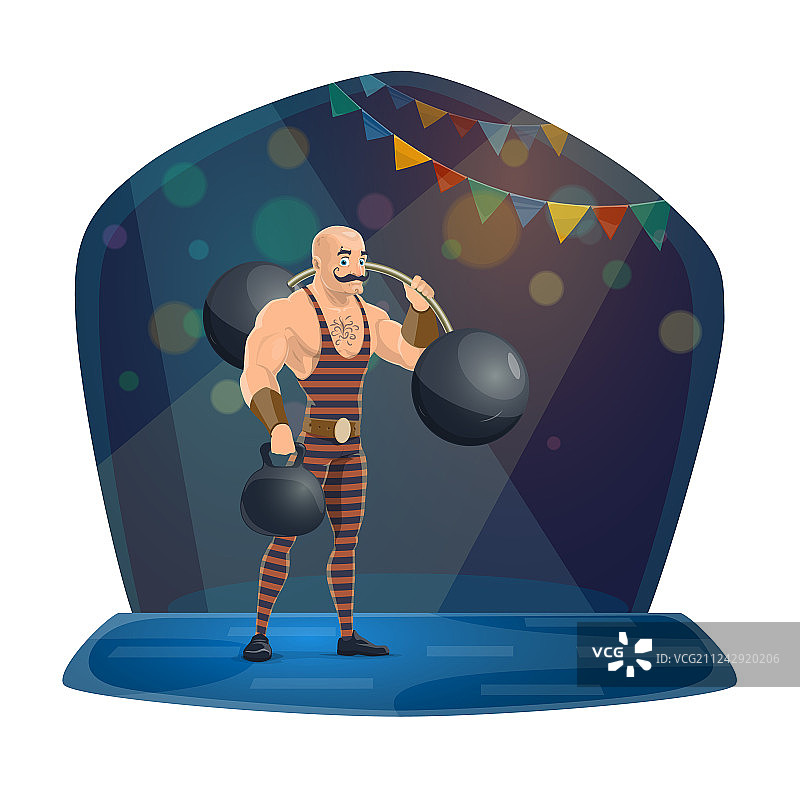 运动员马戏团举哑铃和杠铃图片素材