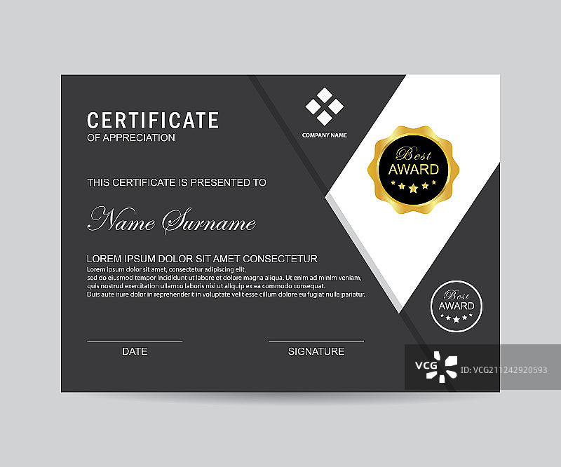 现代的证书图片素材