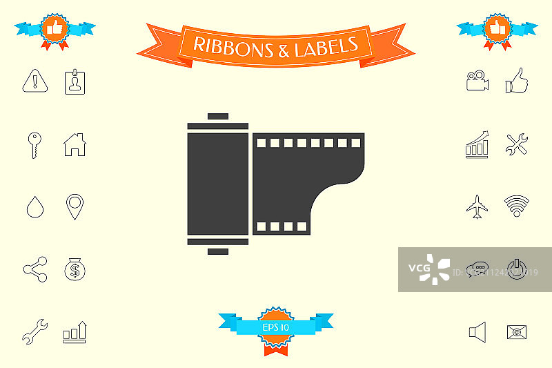 摄影胶片盒图标图片素材