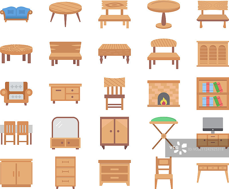 扁平风格家具图标图片素材