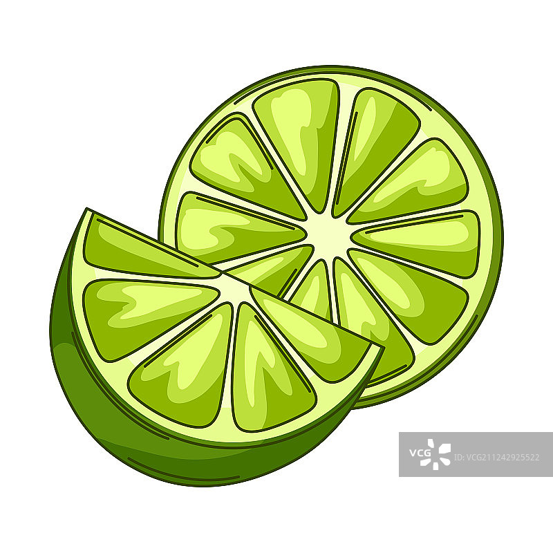 青柠整果和切片图片素材