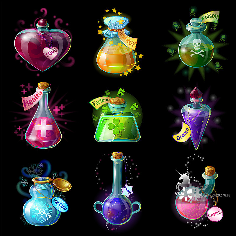 魔法药水图标集图片素材