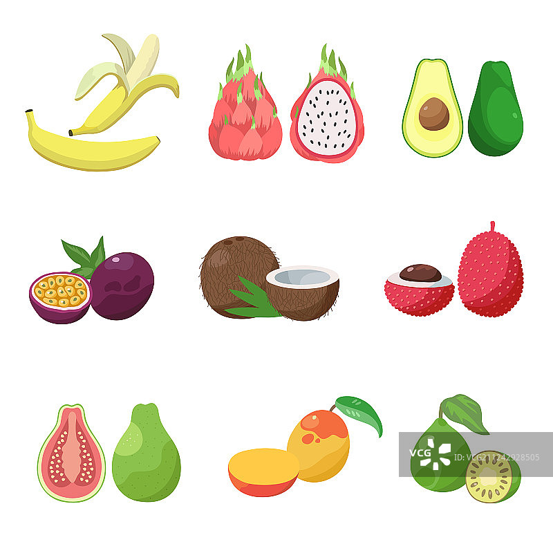 热带异域水果组合图片素材