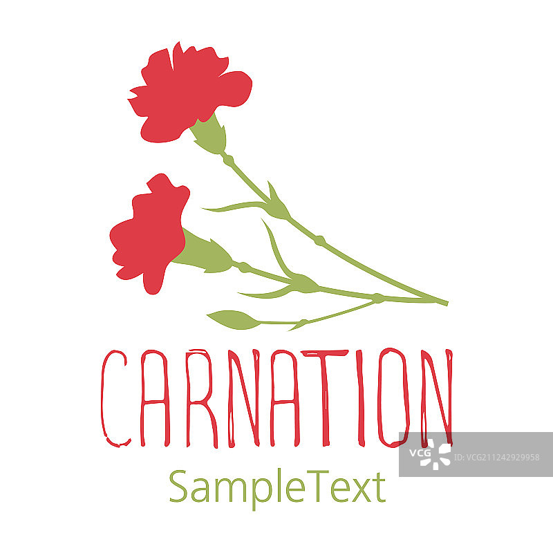 手绘康乃馨花卉Logo设计图片素材