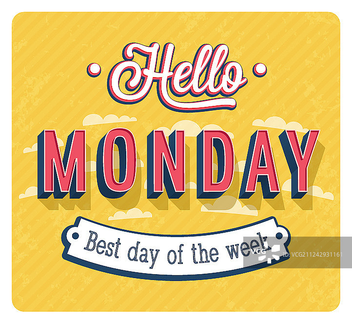 星期一你好排版设计图片素材
