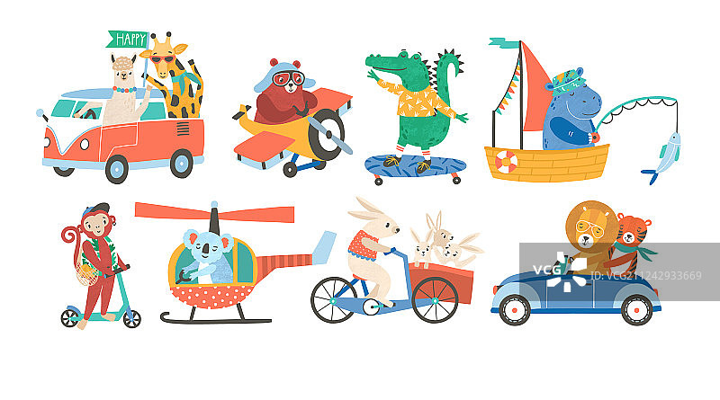 各种类型的可爱卡通动物图片素材