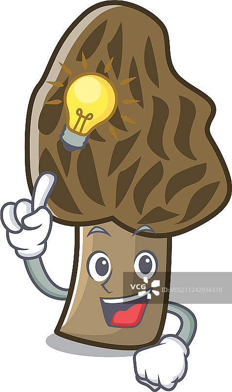 羊肚菌蘑菇卡通吉祥物创意图片素材