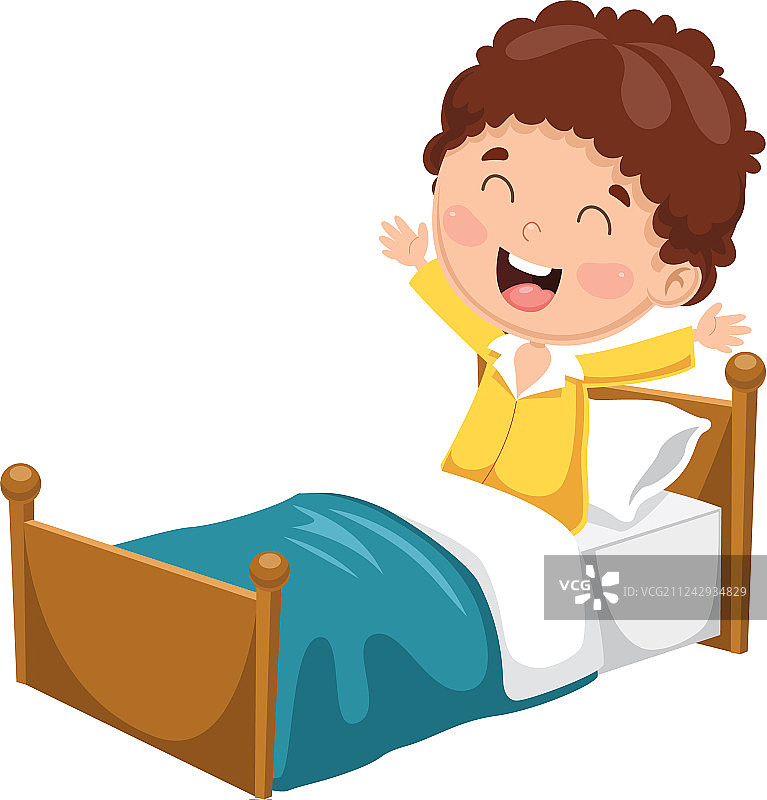 孩子醒来图片素材