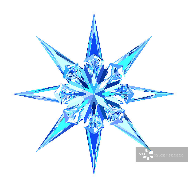 可爱蓝色冰雪花星图片素材