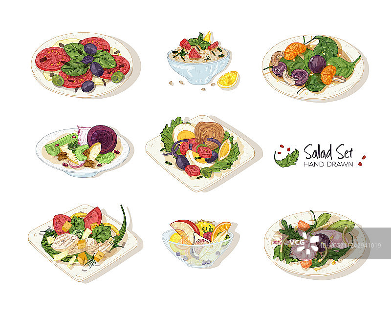 各种沙拉拼盘合集图片素材
