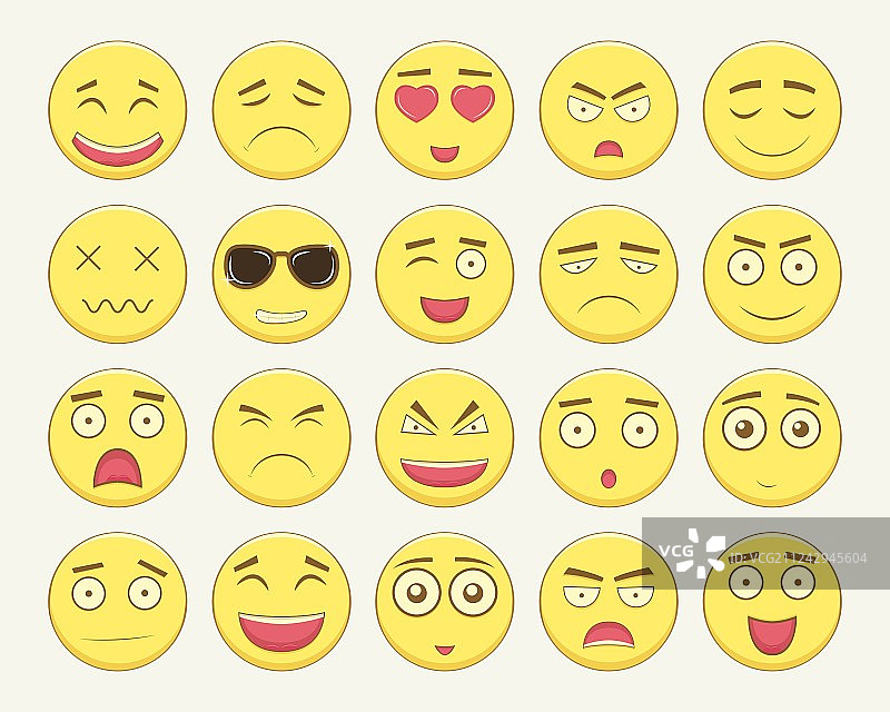 网站聊天短信表情符号套装图片素材