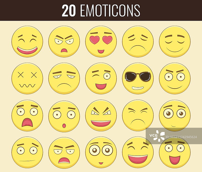 网站聊天短信表情符号套装图片素材