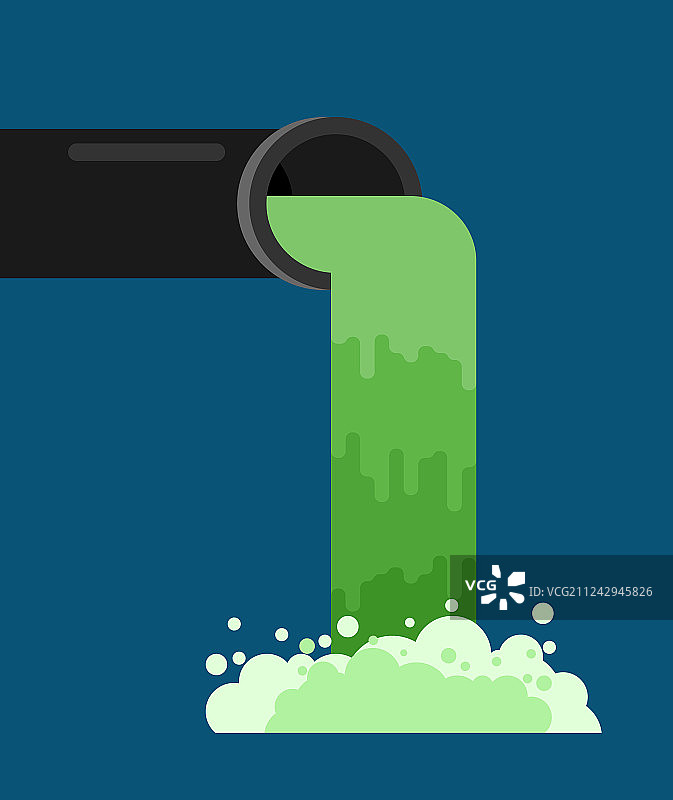 管道污水排放的工业废料图片素材