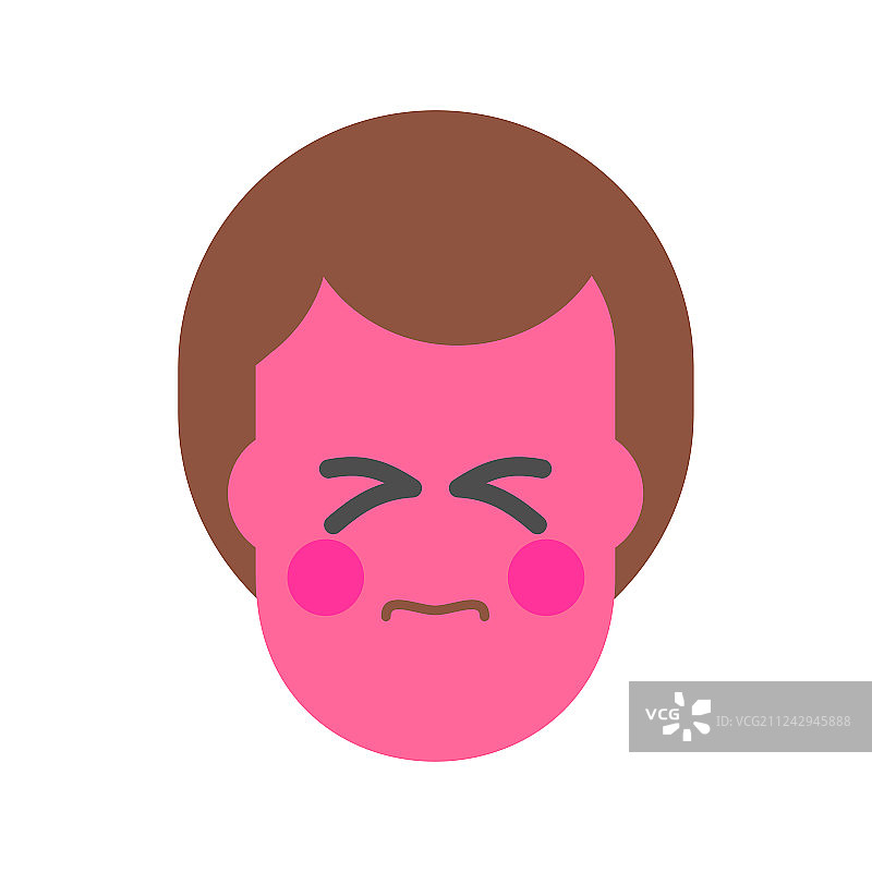 用力的表情红色脸男人图标图片素材