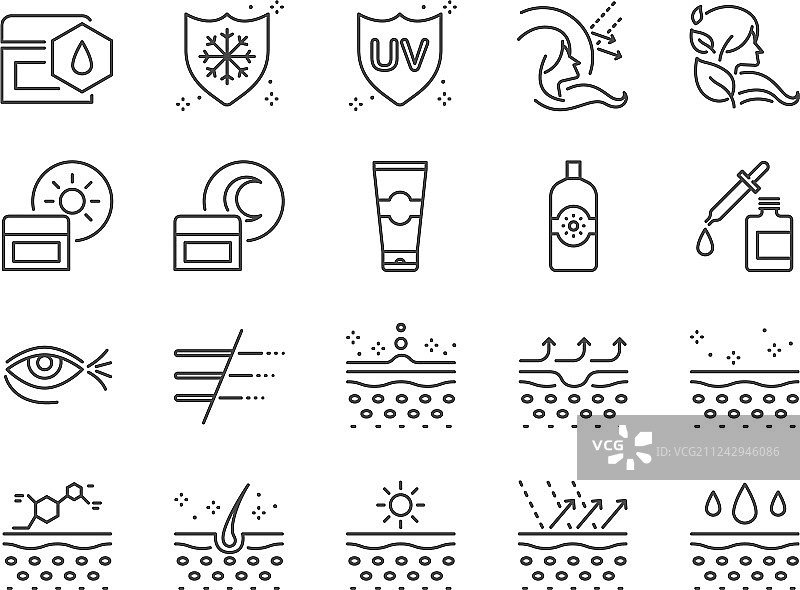 皮肤护理图标集图片素材