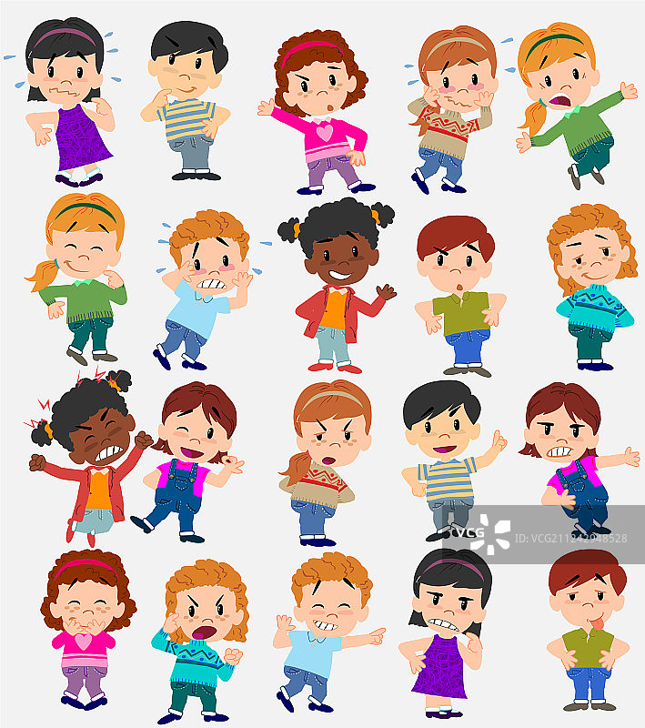 卡通人物男孩和女孩套装图片素材