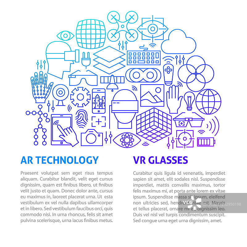 VR眼镜线条模板图片素材