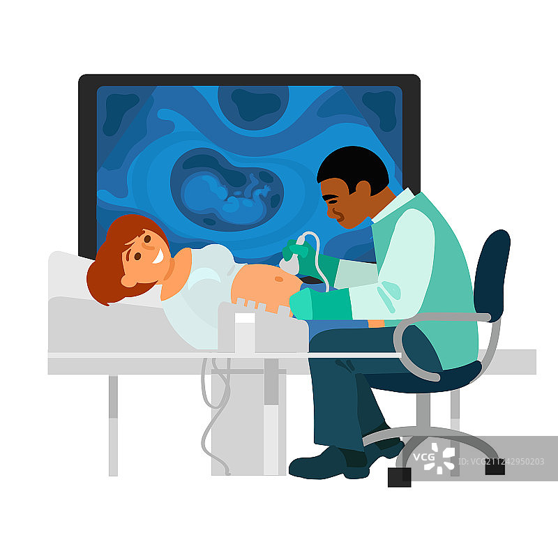 孕妇做超声波检查图片素材