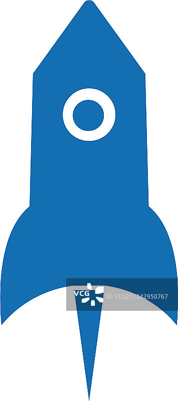 蓝色火箭发射模板图片素材
