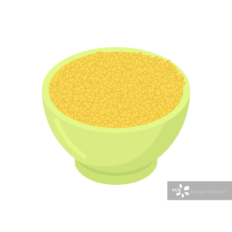 分离的谷子粥，健康食品图片素材