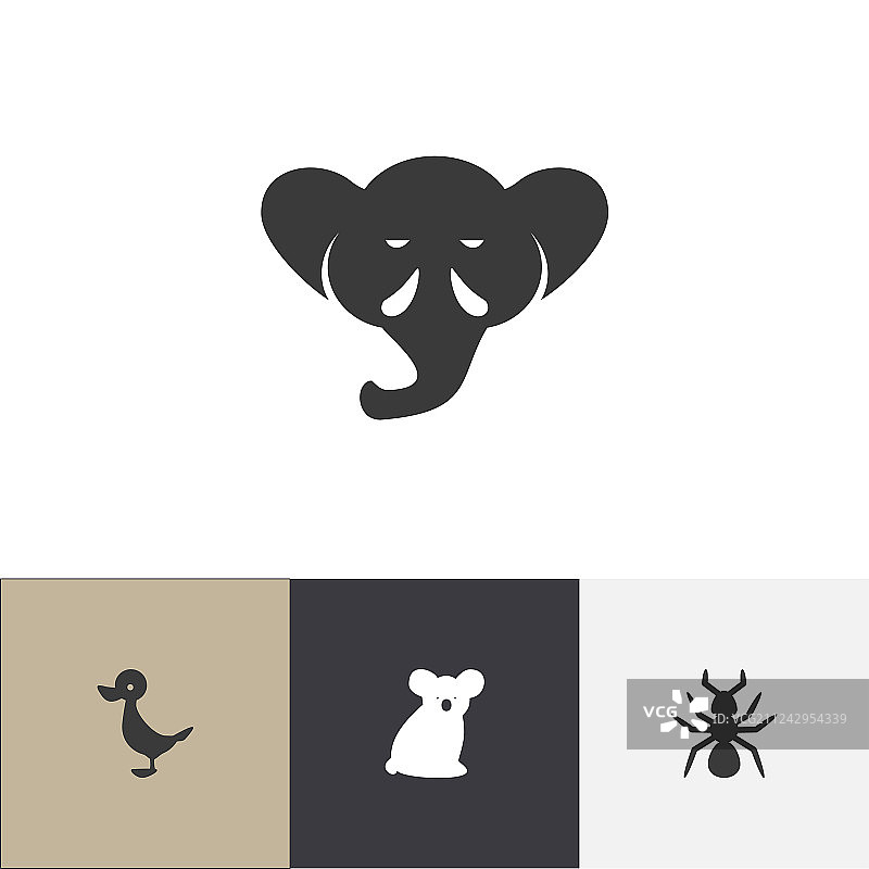 可编辑的动物学图标合集图片素材