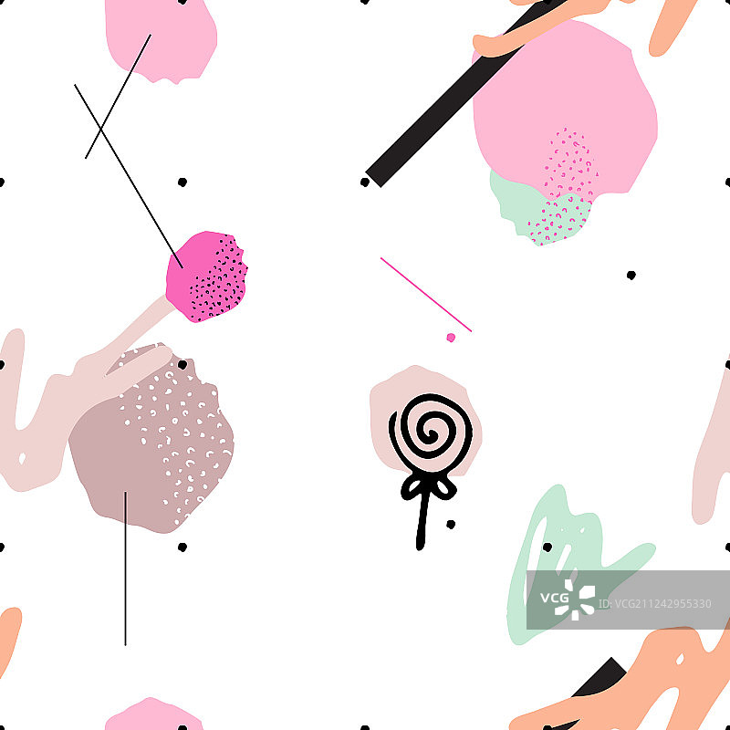 带有墨水的粉色斯堪的纳维亚无缝图案图片素材