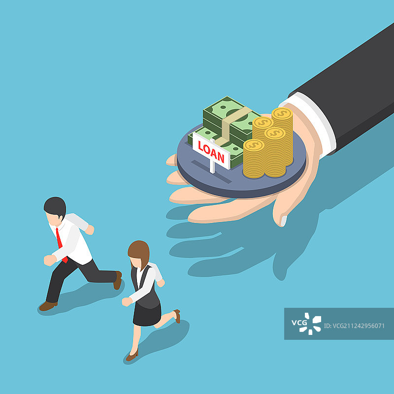 2.5D商人逃离贷款图片素材