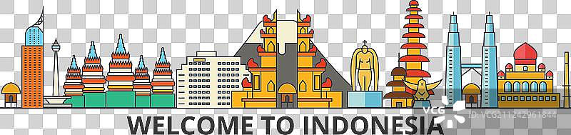印度尼西亚轮廓线图片素材