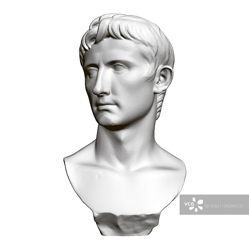 奥古斯都正面雕塑肖像图片素材
