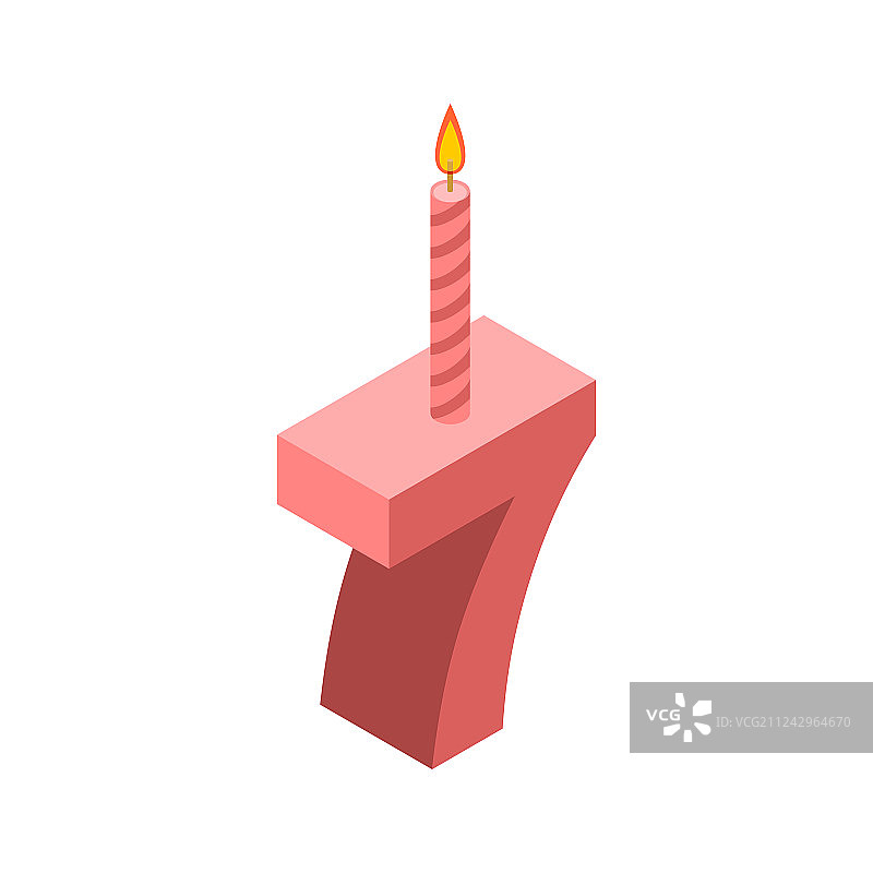 7字和生日数字7蜡烛图片素材