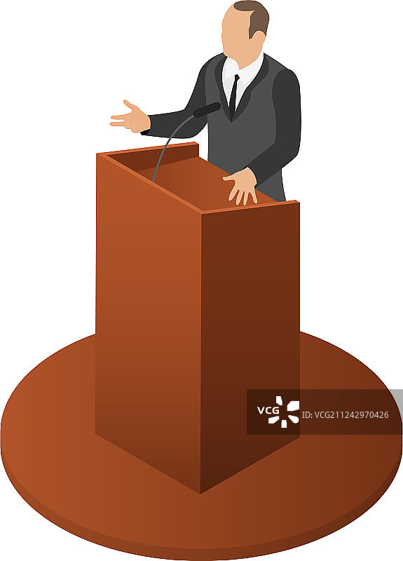 等距风格的政治家演讲图标图片素材