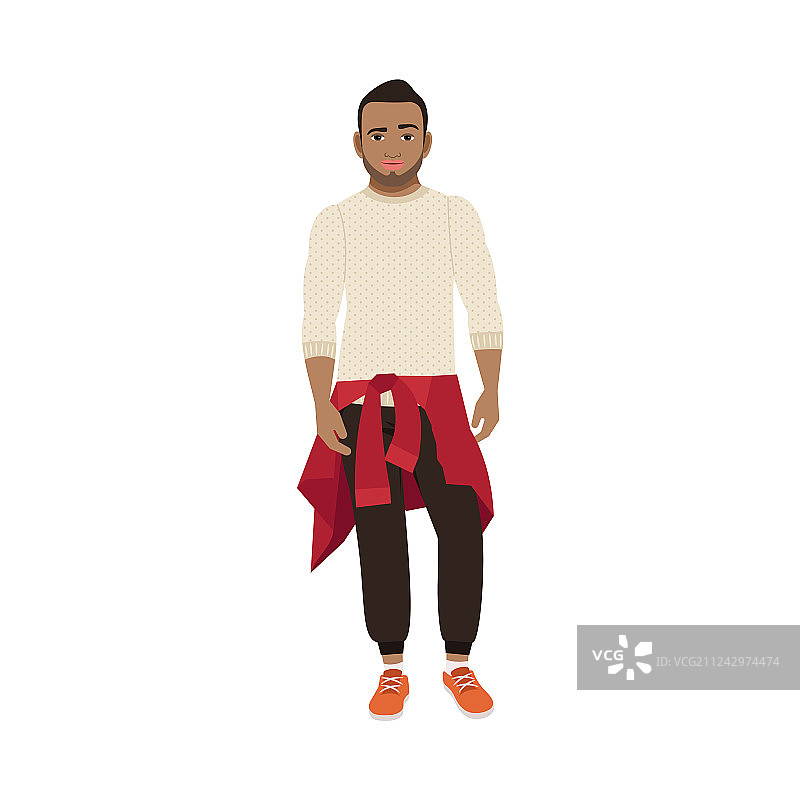 穿着针织毛衣的黑人男子图片素材