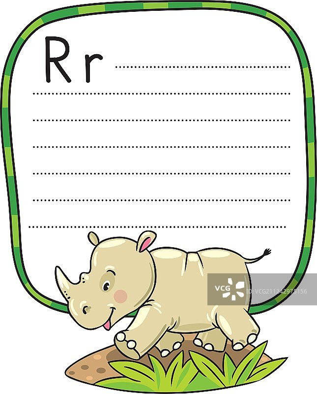 字母R对应的小犀牛图片素材