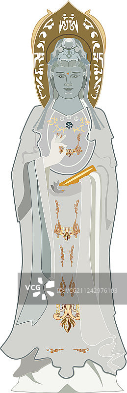观音菩萨扁平风格图片素材