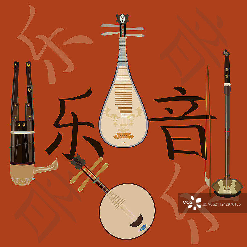 中国乐器象形文字图片素材