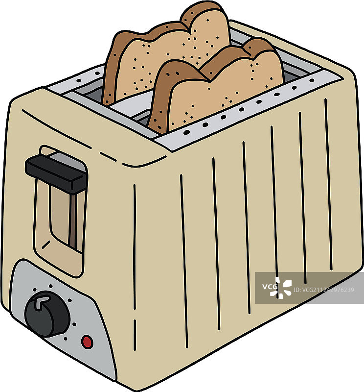 奶油色电烤面包机图片素材