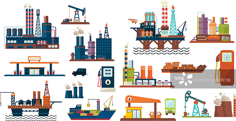石油工业：开采、提炼系列图片素材