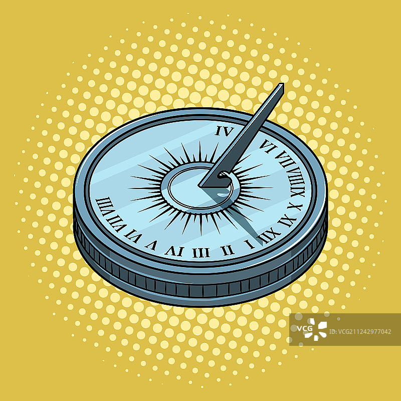 波普艺术风格复古日晷图片素材