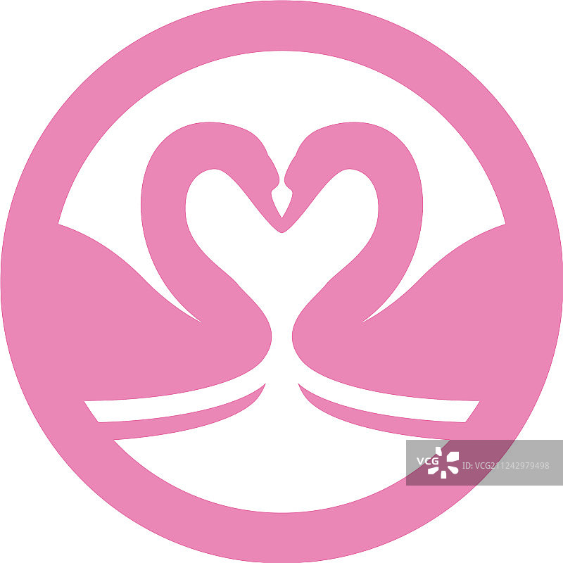 天鹅图案标志和动物符号图标模板图片素材