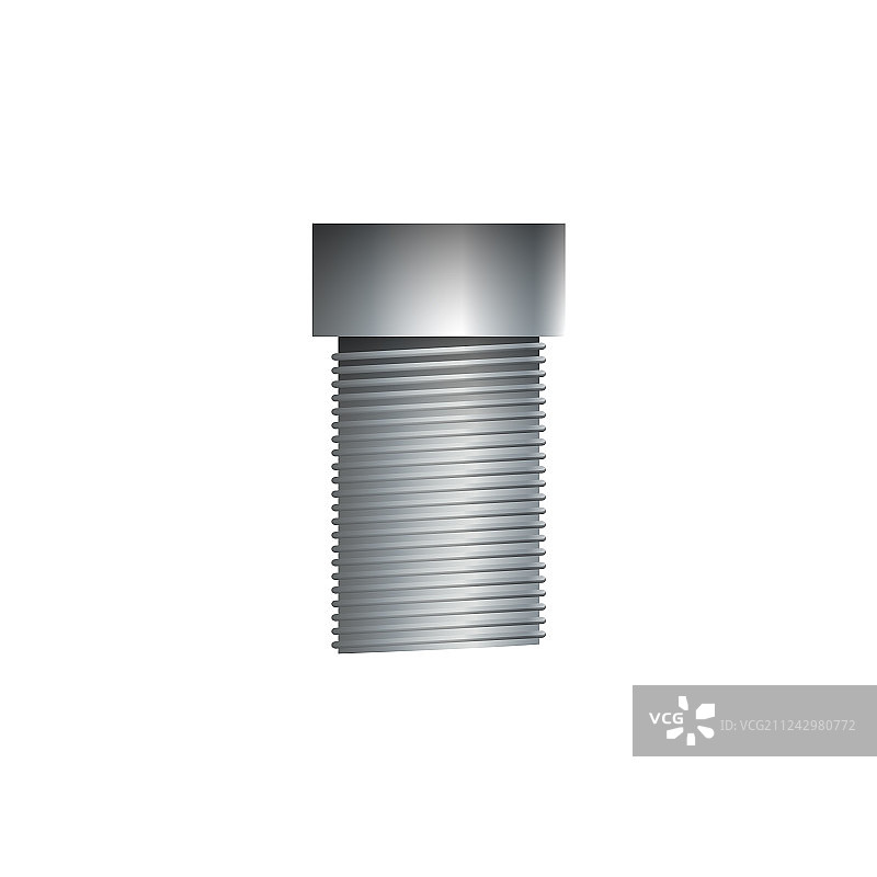 白色背景上的金属内六角螺钉图片素材